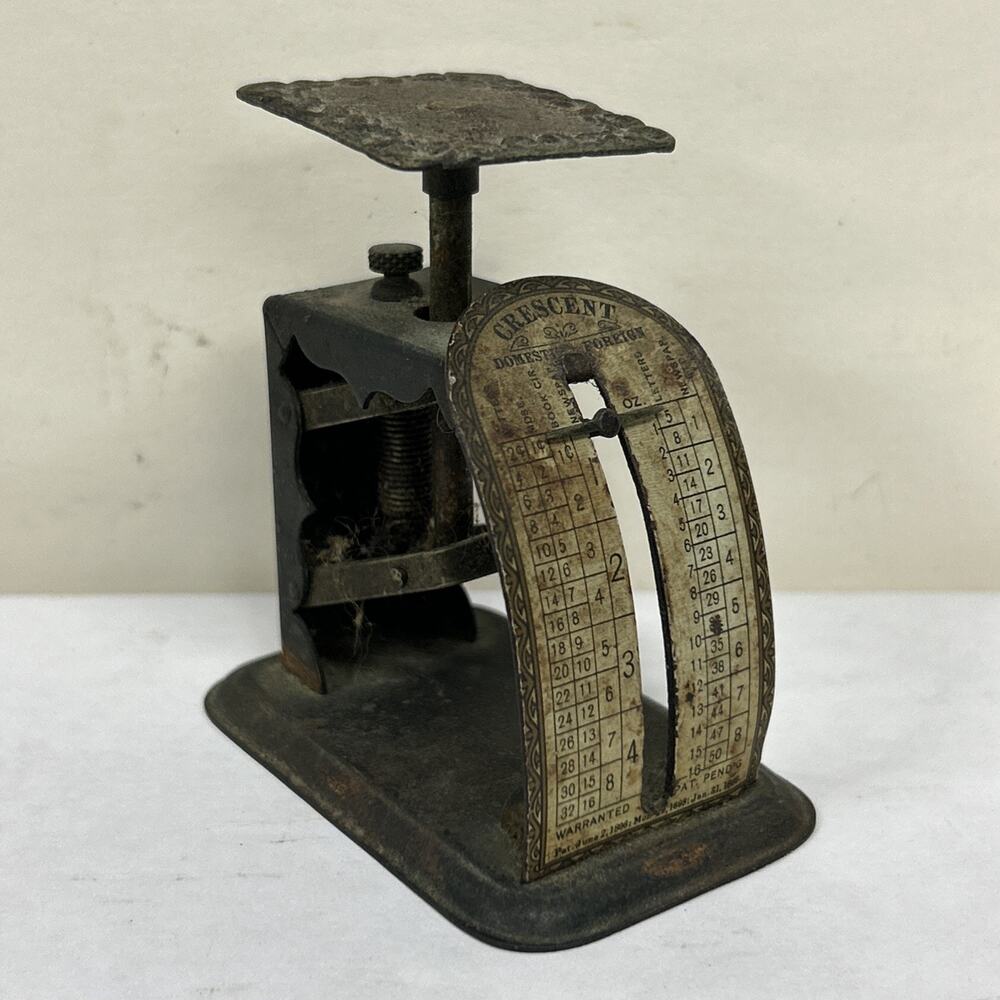 Crescent Antique Victorian Postal Postage Scale ~ Ornate 1899 Domestic/Foreign